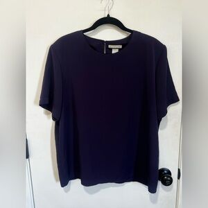 Notations Purple Short Sleeve Round Neck Top